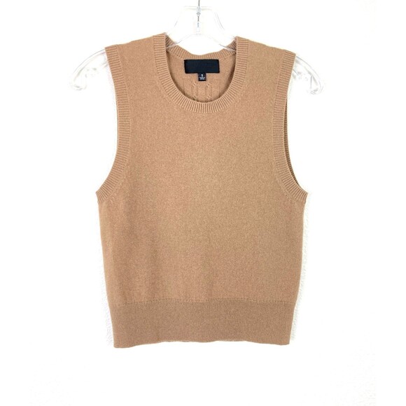 Nili Lohan Women's May Cashmere Tank Sweater Size S Tan - Picture 1 of 8